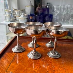 Set de 5 copas metalicas para brindis o postre