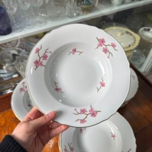 Juego de 12 platos hondos flor de cerezo porcelana verbano