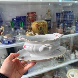 Salsera con fuente flor de cerezo porcelana verbano
