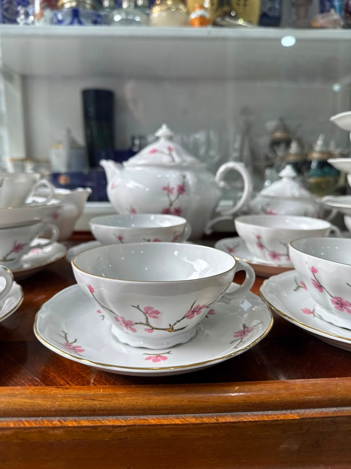 Juego de té porcelana verbano flor de cerezo completo para 12 personas - Imagen 3