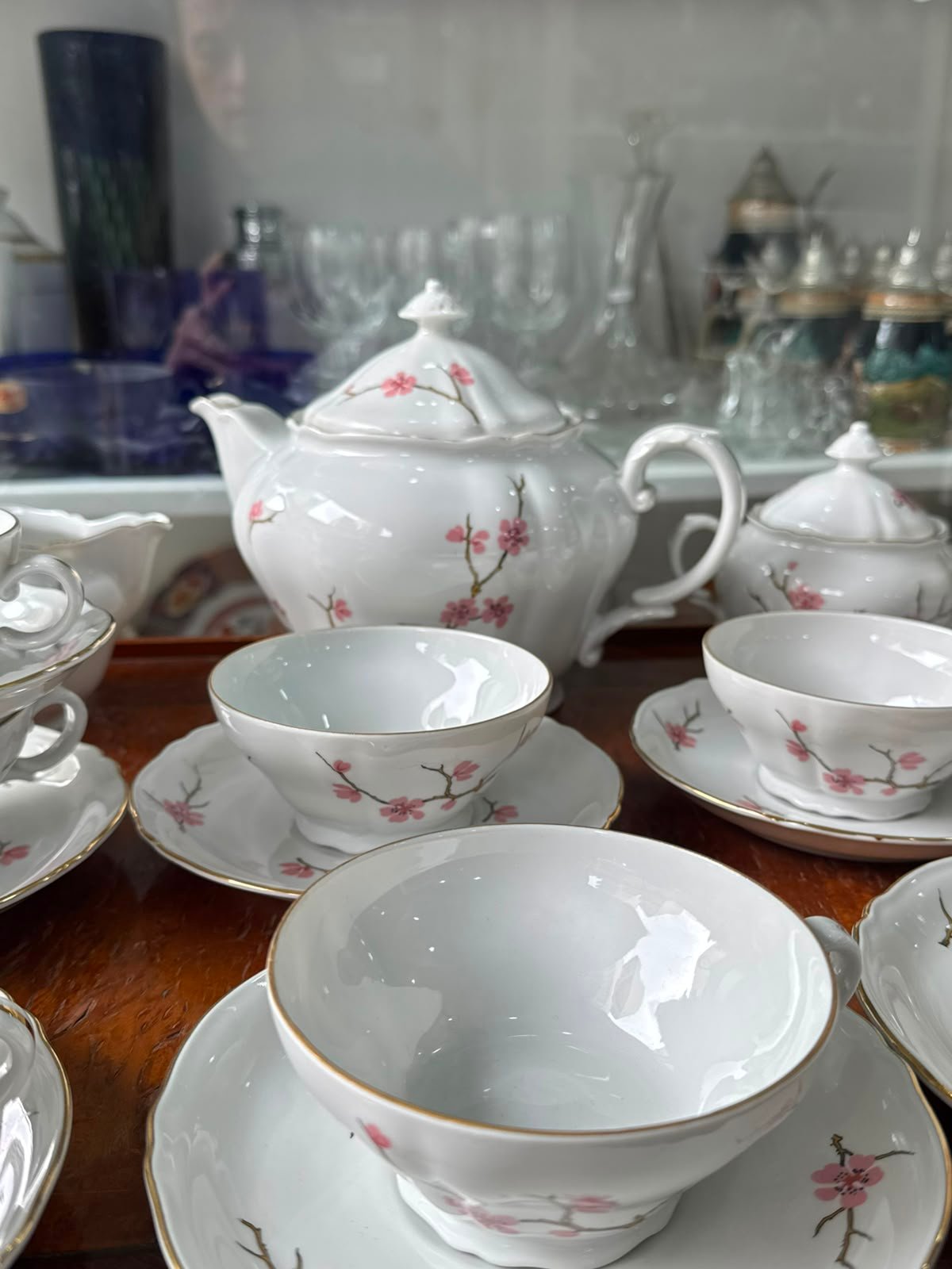 Juego de té porcelana verbano flor de cerezo completo para 12 personas - Imagen 2