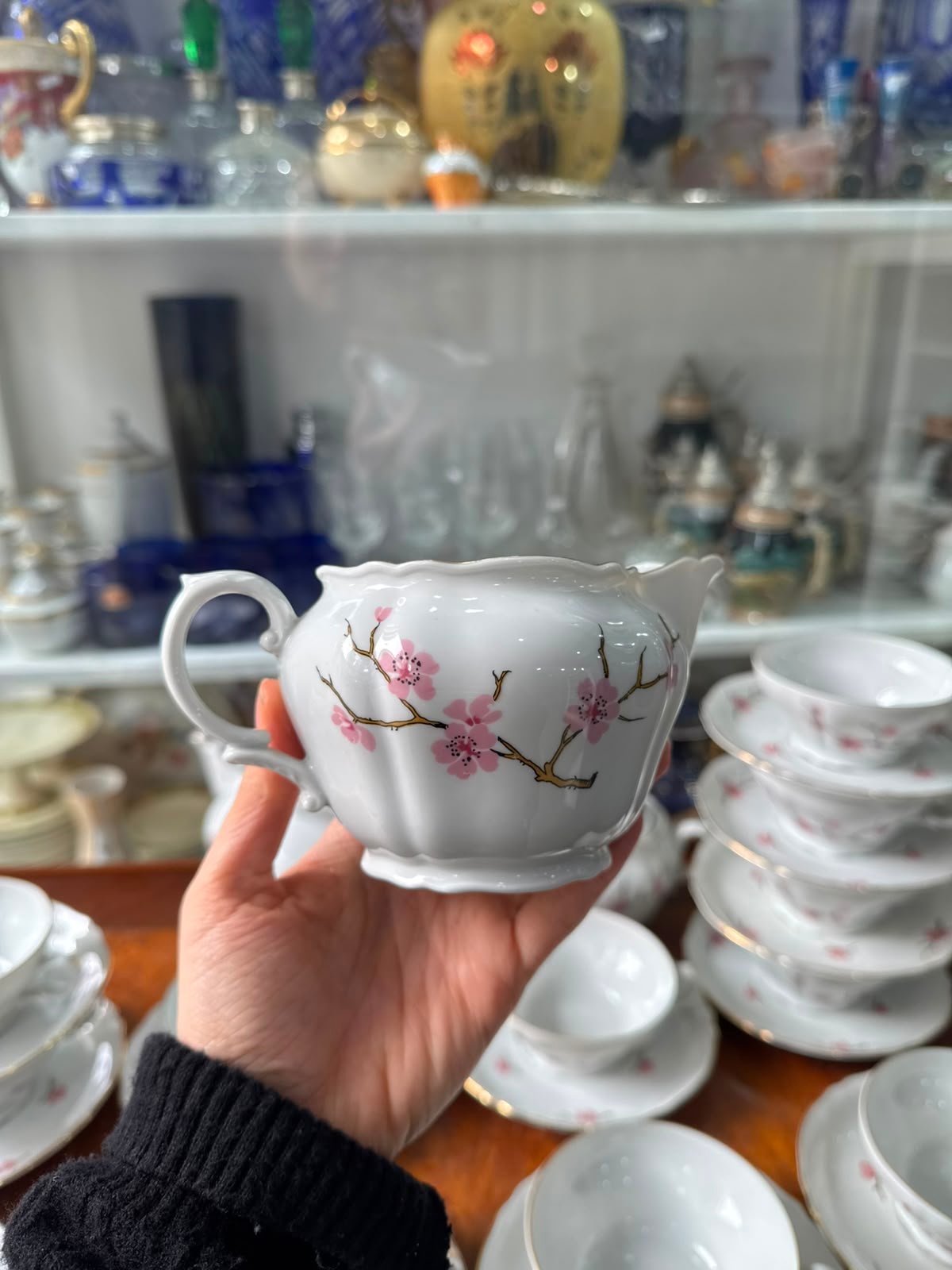 Juego de té porcelana verbano flor de cerezo completo para 12 personas - Imagen 9