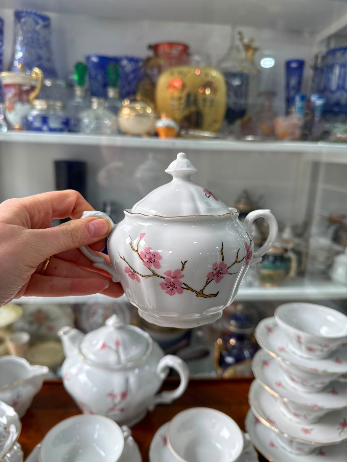 Juego de té porcelana verbano flor de cerezo completo para 12 personas - Imagen 7
