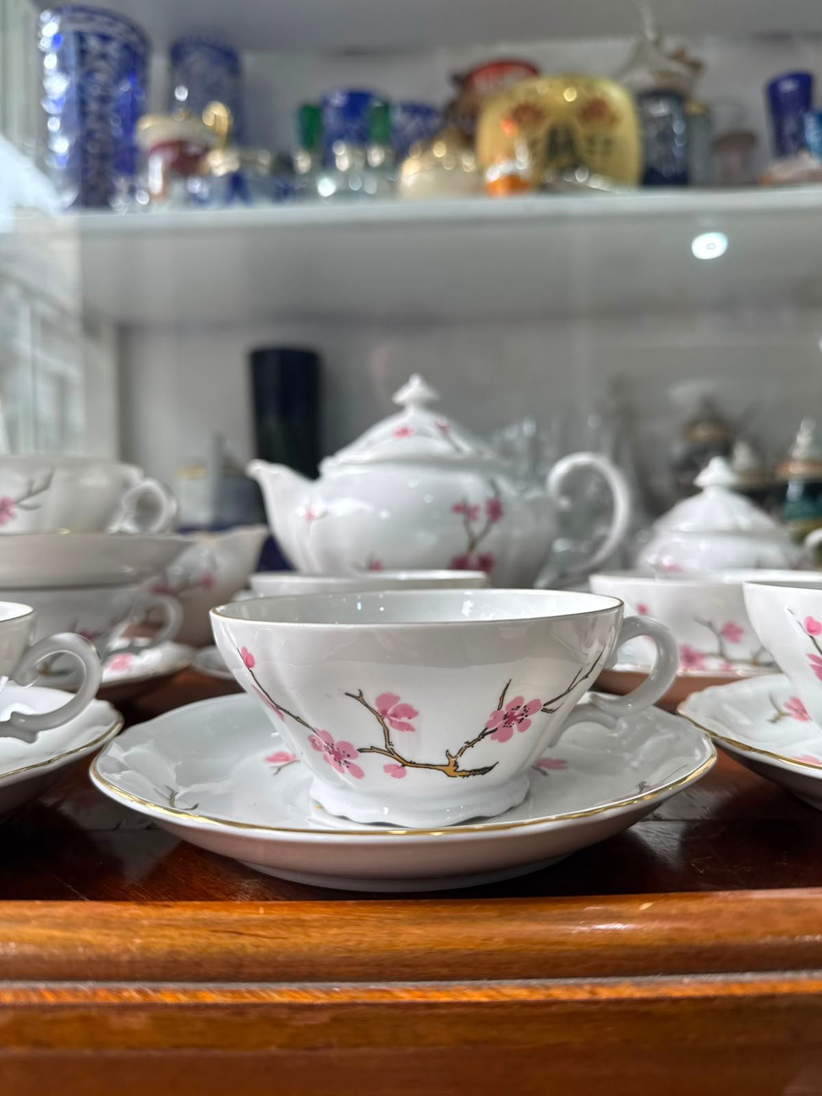 Juego de té porcelana verbano flor de cerezo completo para 12 personas - Imagen 6