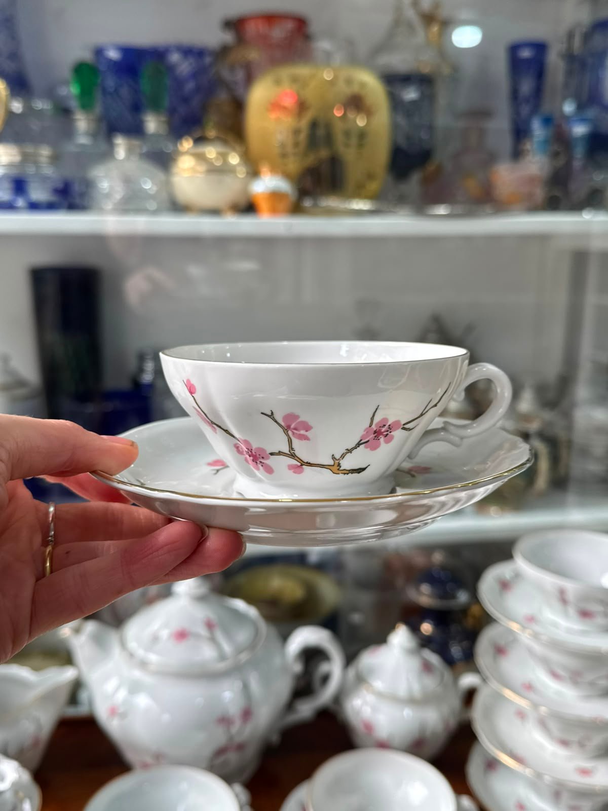 Juego de té porcelana verbano flor de cerezo completo para 12 personas - Imagen 11