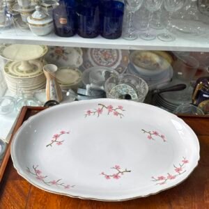 Fuente oval grande flor de cerezo porcelana verbano