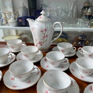 Juego de café flor de cerezo porcelana verbano completo para 12 personas