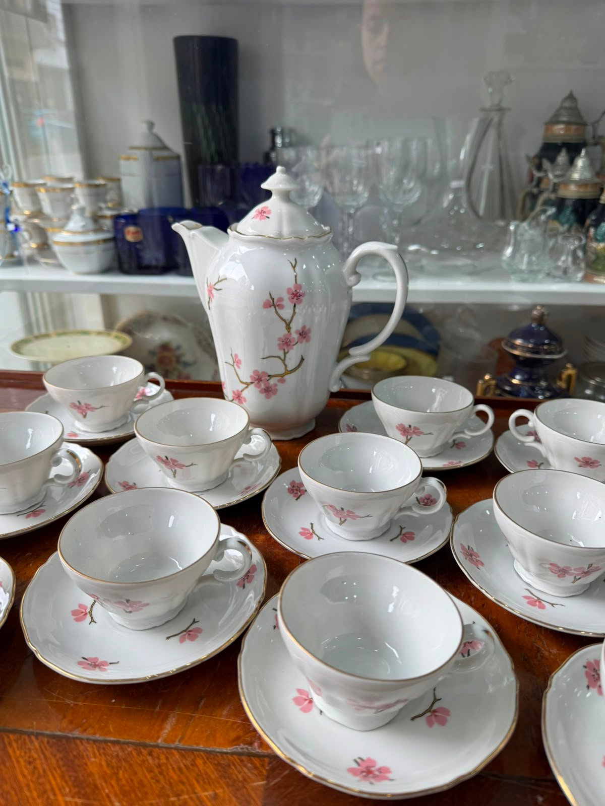Juego de café flor de cerezo porcelana verbano completo para 12 personas