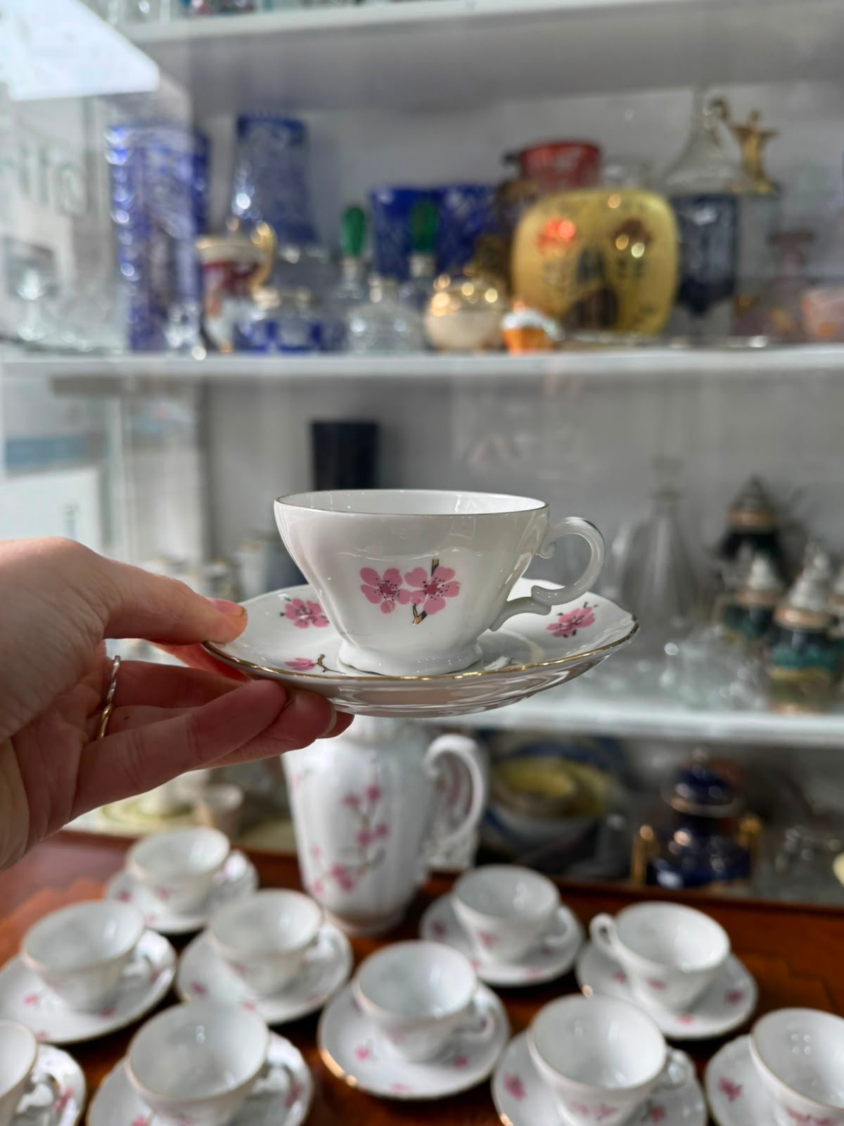Juego de café flor de cerezo porcelana verbano completo para 12 personas - Imagen 2