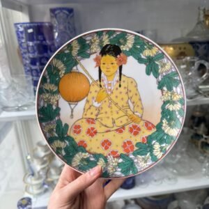 Plato porcelana oriental pintado a mano