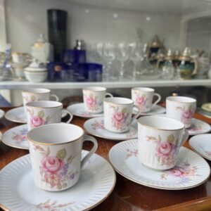 Juego de 12 dúos de café porcelana tsuji
