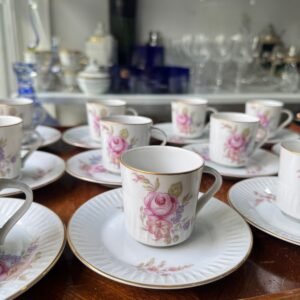 Juego de 12 dúos de café porcelana tsuji