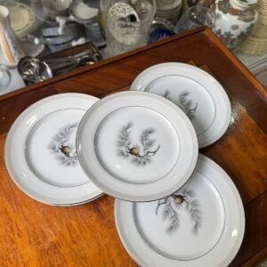 Juego de 6 platos de postre diseño de piña porcelana tsuji