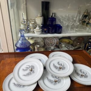 Juego de 12 platos de pan diseño de piña porcelana tsuji