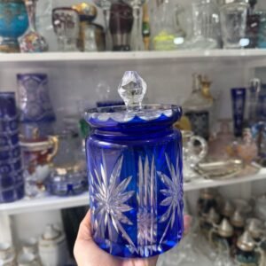 Bombonera o caramelera cristal súper tallado rubi