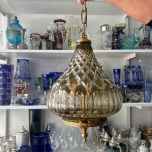Araña de techo de cristal súper tallado con bronce