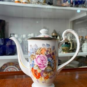 Cafetera porcelana tsuji pintada a mano con oro