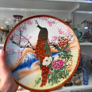 Plato porcelana tsuji pintado a mano con oro