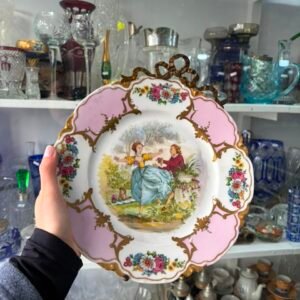 Plato porcelana limoges con escena galante