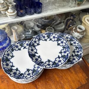 Juego de 12 platos playos porcelana verbano