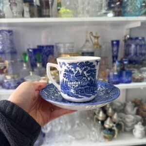 Dúo de té inglés grande de colección