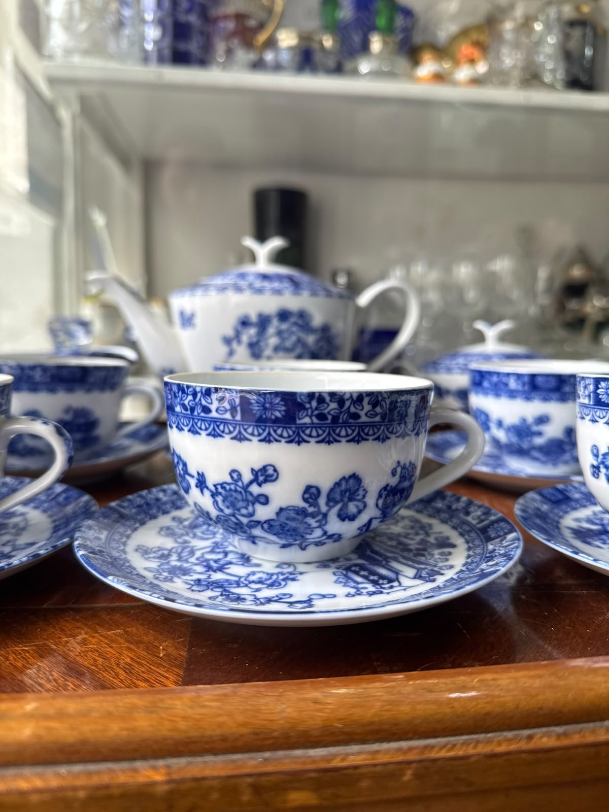 Juego de té porcelana tsuji old blue para 12 personas - Imagen 2