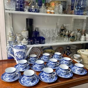 Juego de café porcelana tsuji old blue
