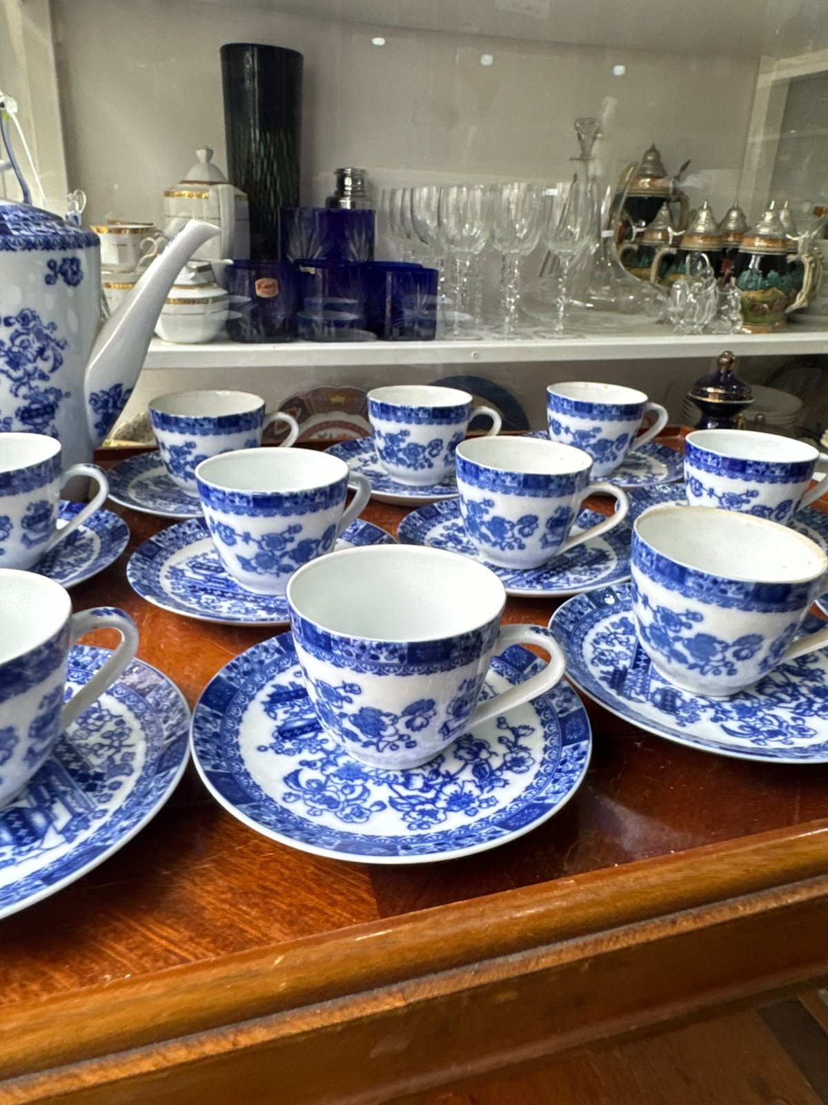 Juego de café porcelana tsuji old blue - Imagen 3