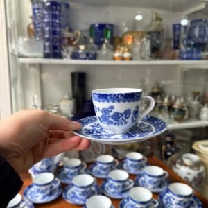 Juego de café porcelana tsuji old blue