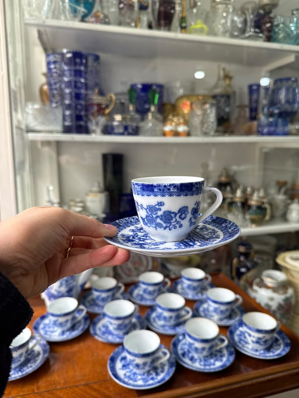 Juego de café porcelana tsuji old blue - Imagen 2