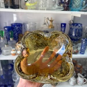 Despojador o cenicero de cristal de murano burbujas