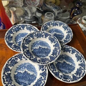 Set de 5 platos hondos ingleses de colección