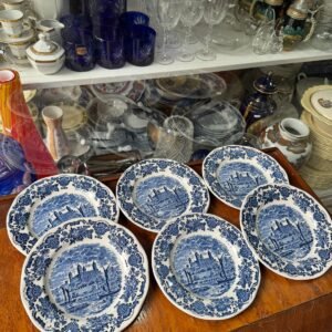 Juego de 6 platos de postre ingleses de colección