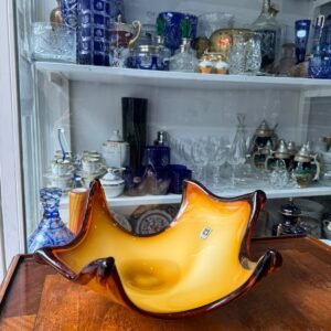 Centro de mesa de cristal de murano naranja