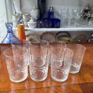 Juego de 7 vasos cristal súper tallado