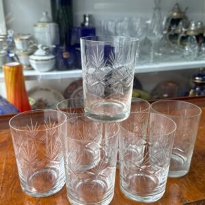Juego de 7 vasos cristal súper tallado