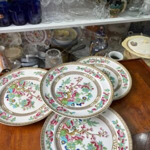 Set de 4 platos playos ingleses indian tree