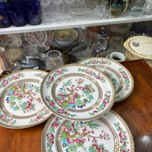 Set de 4 platos playos ingleses indian tree