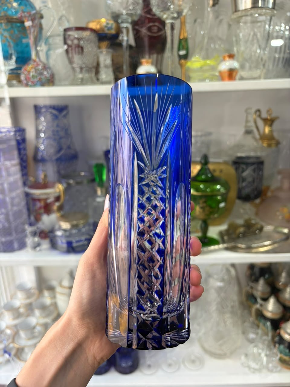 Exquisito juego de hielera con 6 vasos altos cristal súper tallado - Imagen 4