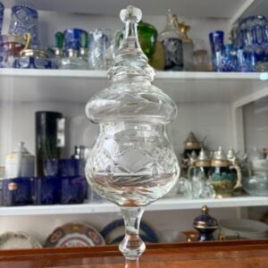 Caramelera o bombonera de cristal súper tallado
