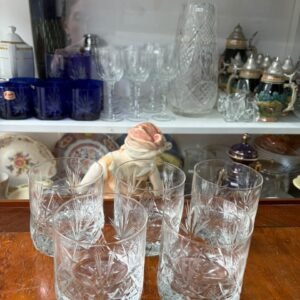 Set de 5 vasos de cristal súper tallado para whisky