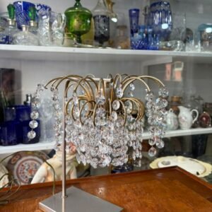 Lámpara o velador de bronce con caireles