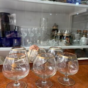 Juego de 6 copas de cristal napoleon para cognac