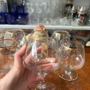 Juego de 6 copas de cristal napoleon para cognac