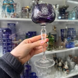 Copa violeta de cristal súper tallado estilo BACCARAT