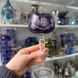 Copa violeta de cristal súper tallado estilo BACCARAT