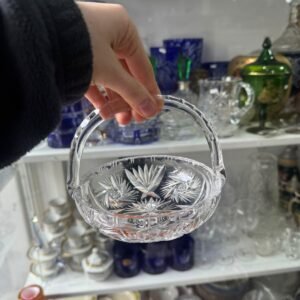 Canasta bombonera de cristal súper tallado