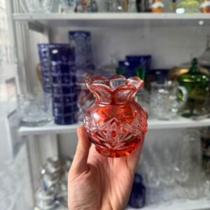 Florero violetero o jazminero de cristal súper tallado estilo BACCARAT