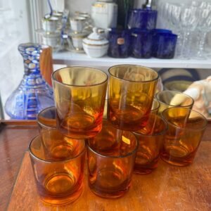 Juego de 11 vasos ambar franceses