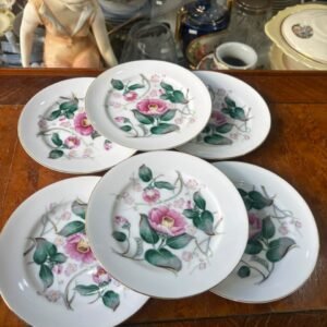 Juego de 6 platos de pan de porcelana